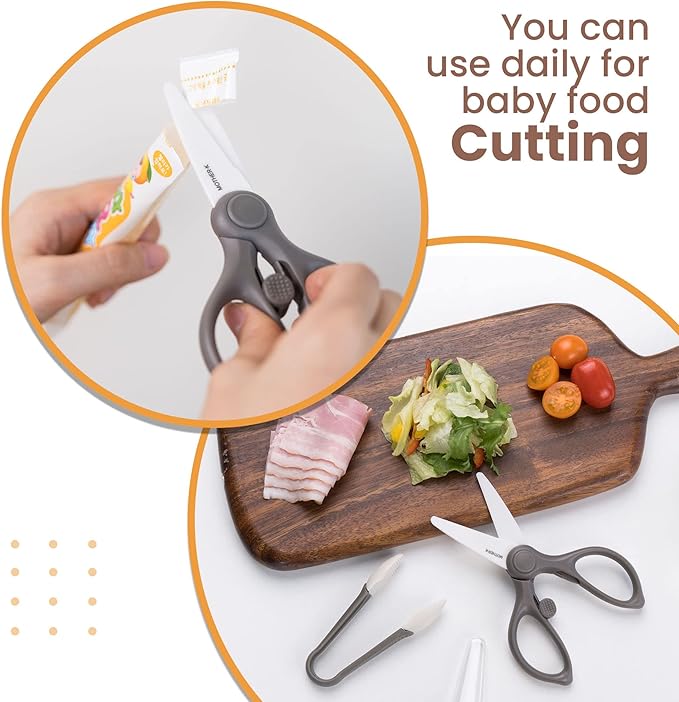 Portable Ceramic Scissors with Tongs Set